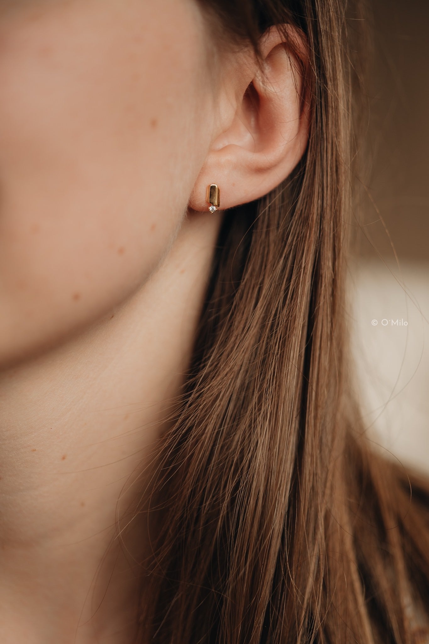 Golden Ember Studs. Mia