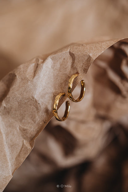 Golden Ripple Hoops. Odelia