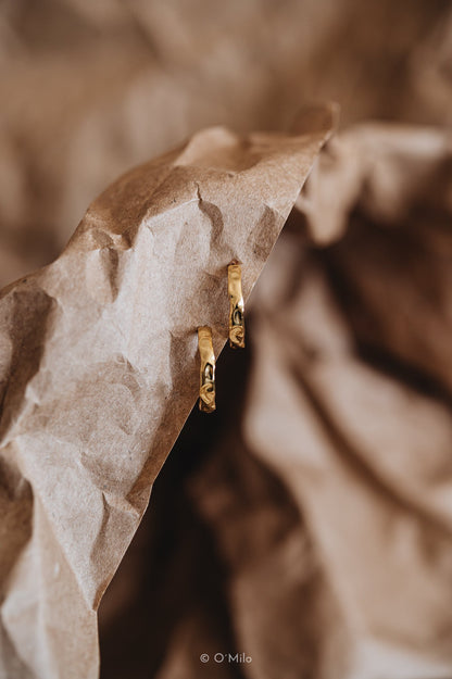 Golden Ripple Hoops. Odelia