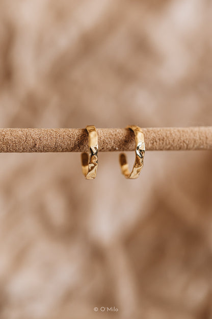 Golden Ripple Hoops. Odelia