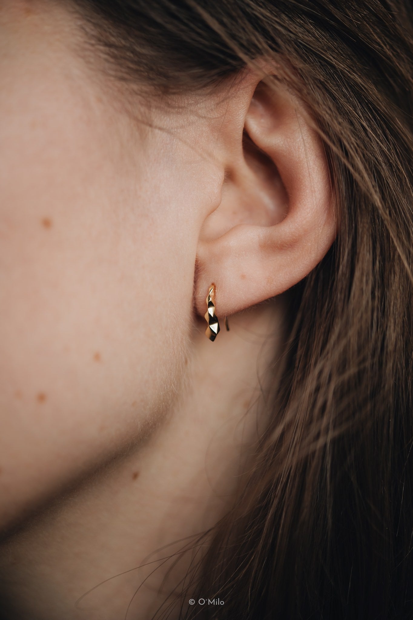 Faceted Petite Hoops. Zoe