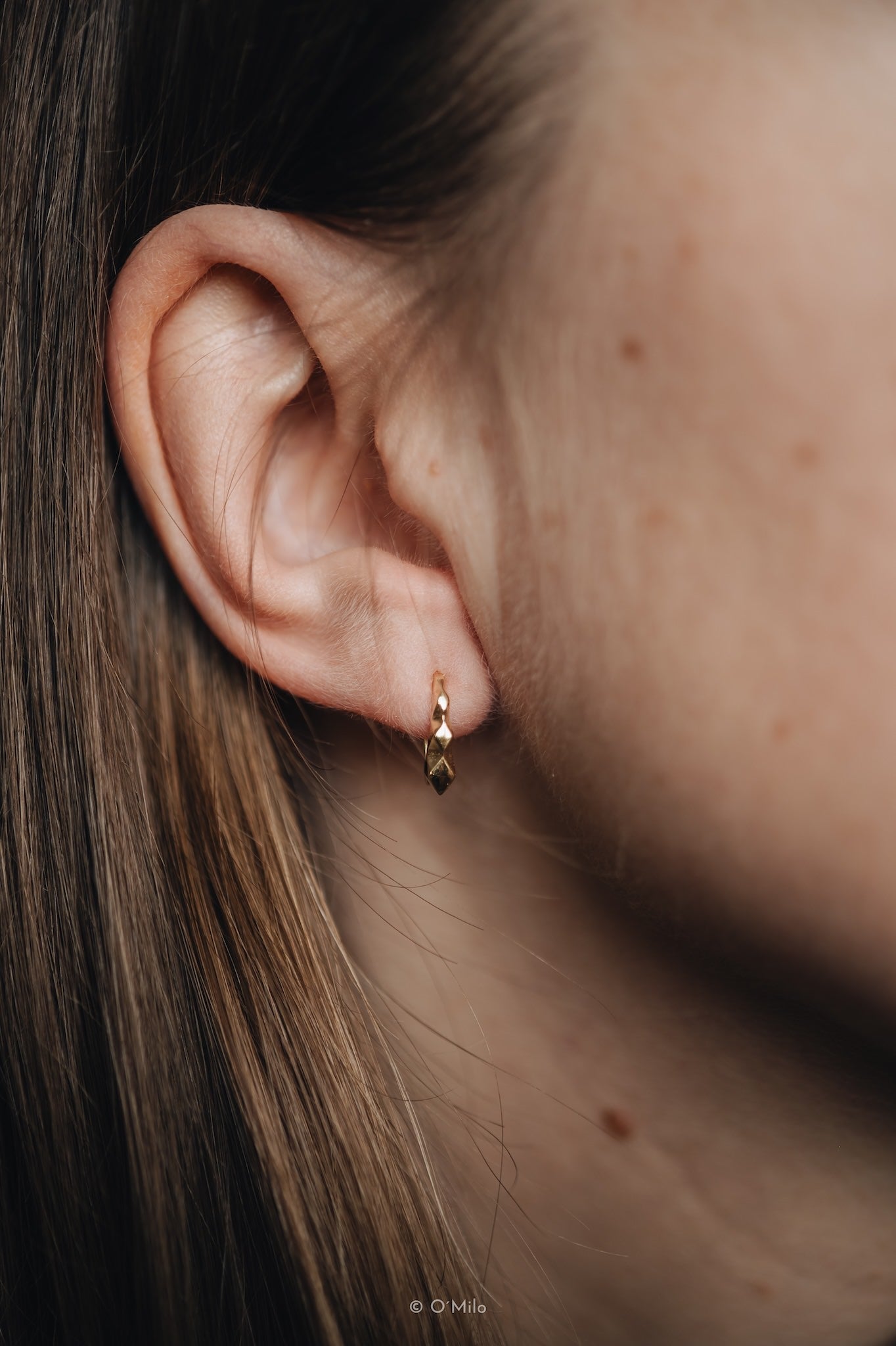 Faceted Petite Hoops. Zoe