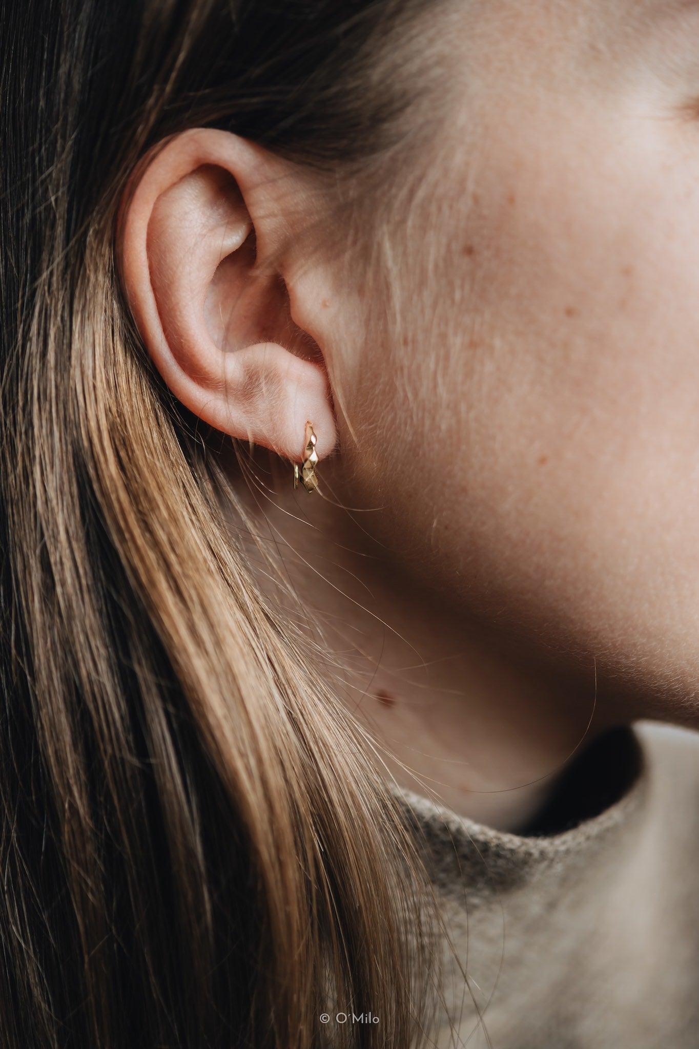 Faceted Petite Hoops. Zoe