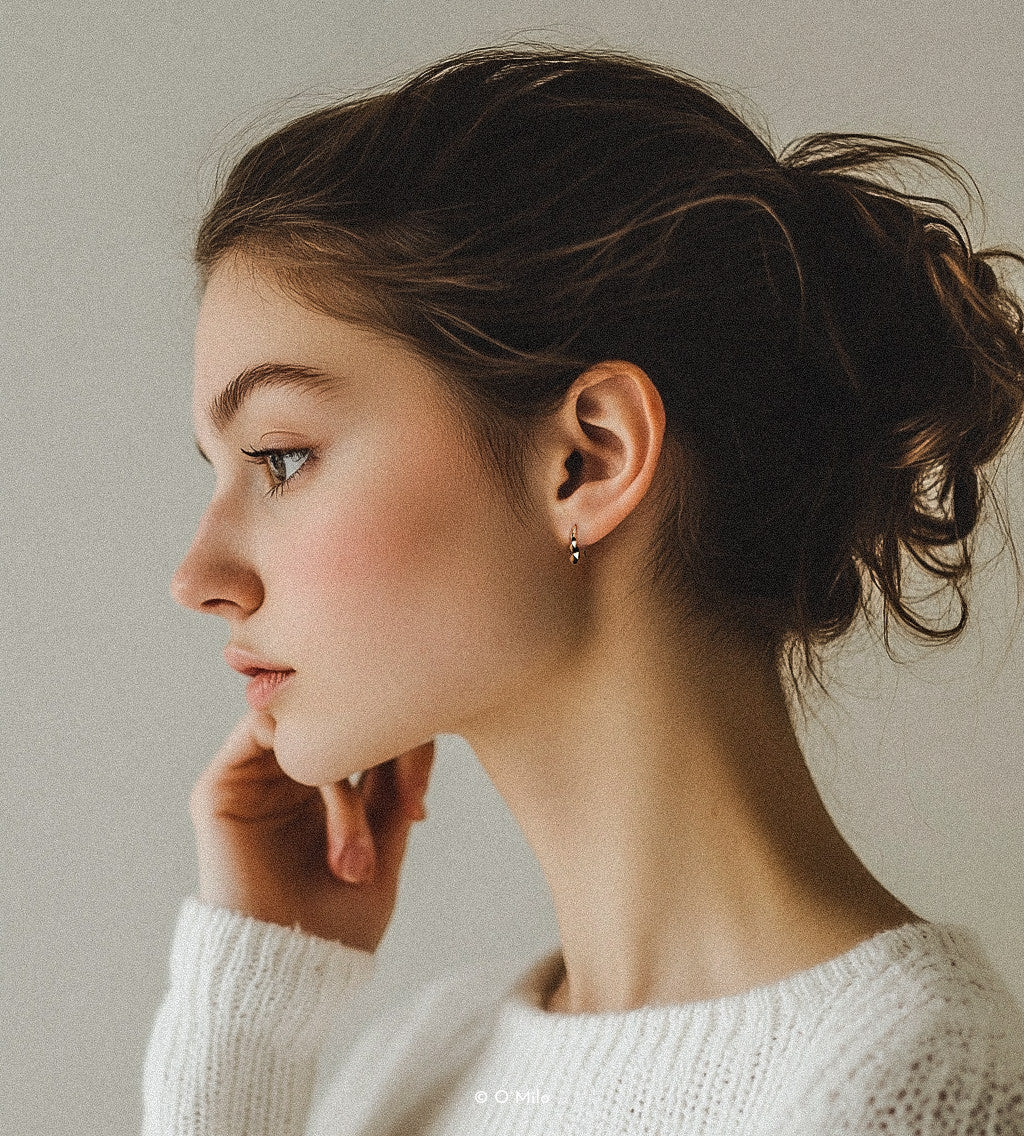 Faceted Petite Hoops. Zoe